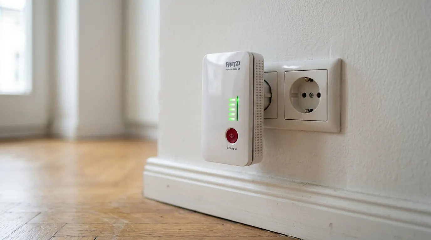 Kompakter WLAN Repeater in der Steckdose
